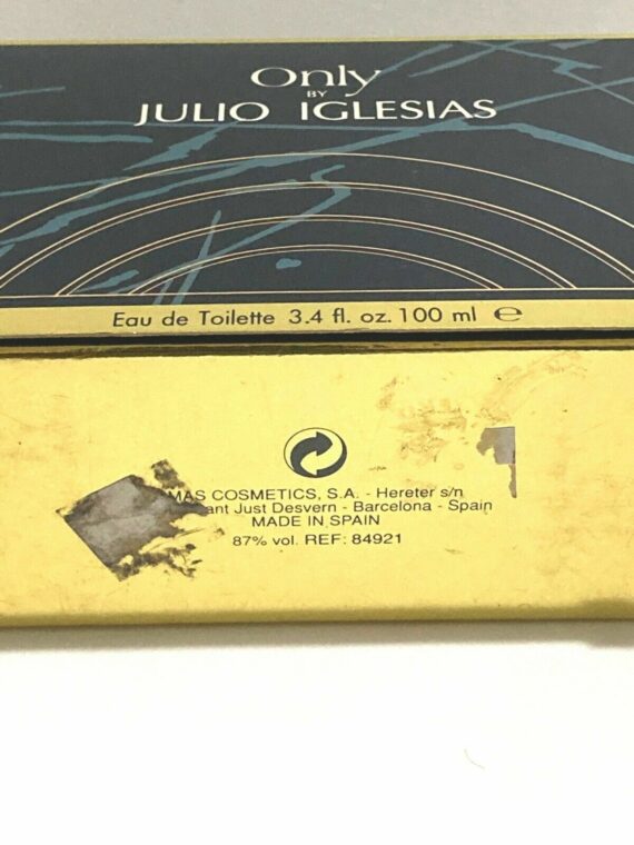 Vintage Only by Julio Iglesias 3.4 oz /100ml Eau de Toilette Splash