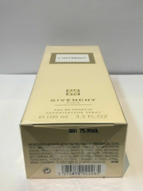 L'Interdit 3.3oz/100ml Eau De Toilette Spray By Givenchy For Women Vintage