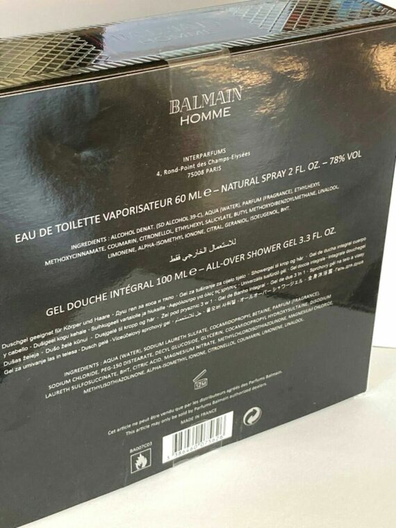 Balmain Pour Homme 2.5oz/75ml Eau De Toilette Spray Spray + 3.3oz Shaver Gel Set