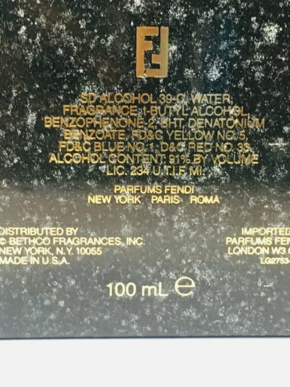 Fendi Uomo After Shave 3.4oz/100ml Splash New In Box